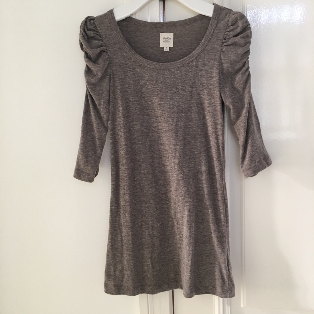 Ruched Shoulder Sleeves Tunic Top Dress